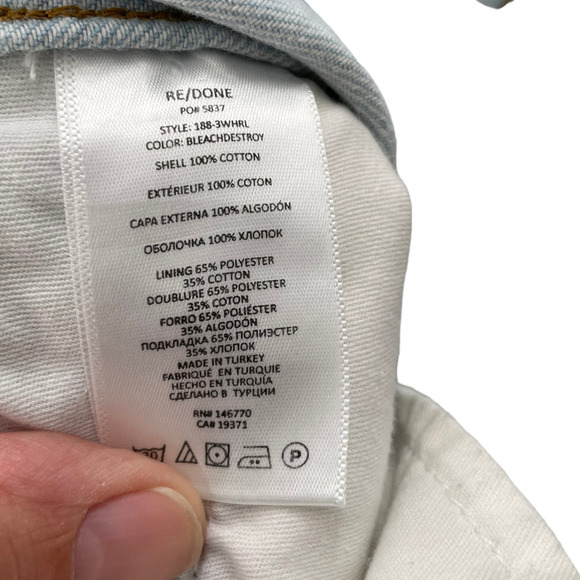 NWT $295 RE/DONE 90S HIGH RISE LOOSE BLEACH DESTROY JEANS - Picture 10 of 12